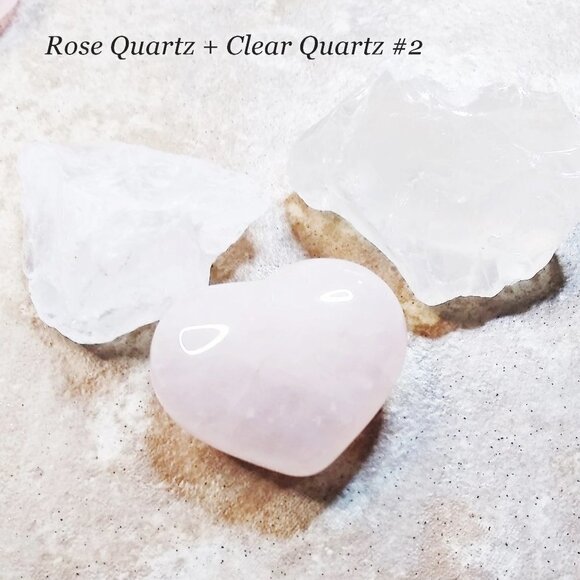 Rose Quartz Heart + Quartz Collection#2 - Love Compassion Focus & Memory - Picture 2 of 8